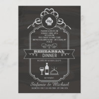 Chalkboard Rehearsal Dinner Party Invitation