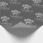 Chalkboard Reindeer Joy Christmas Holiday Wrapping Paper<br><div class="desc">Personalised Christmas Holiday gift wrapping paper -- Elegant male and female reindeer in joyful winter play, their majestic antlers magically decorated with fancy swirls and dangle ornaments. Modern folk-art chalk art drawing with a festive winter white pine branches beneath their prancing hooves and casual handwritten chalk-style lettering. Customise it with...</div>