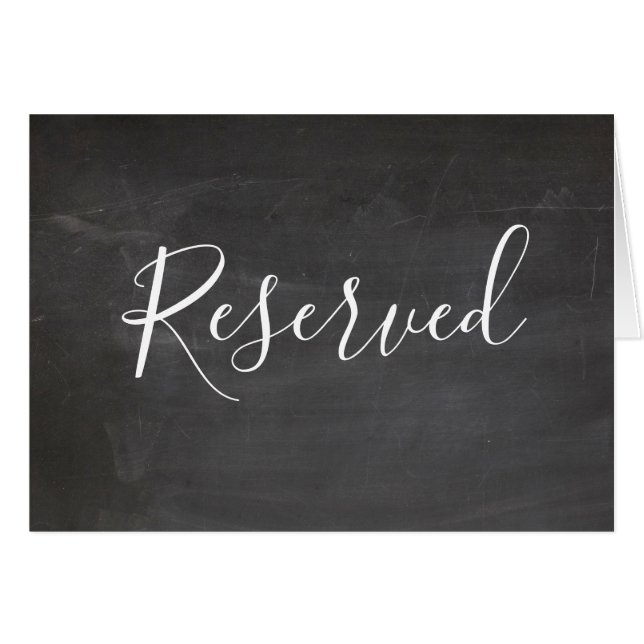 Chalkboard reserved sign. Modern grey wedding (Front Horizontal)