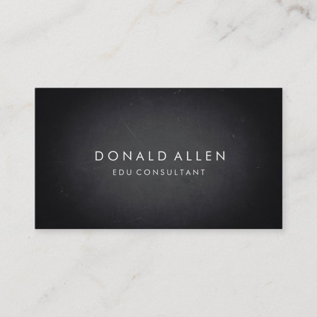 Chalkboard Retro Black Professional Educational Business Card (Front)