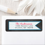 Chalkboard Return Address<br><div class="desc">Cute Vintage Aqua Deer with Brightly Coloured Ornaments</div>