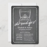 Chalkboard Ring Engagement Party Invitation