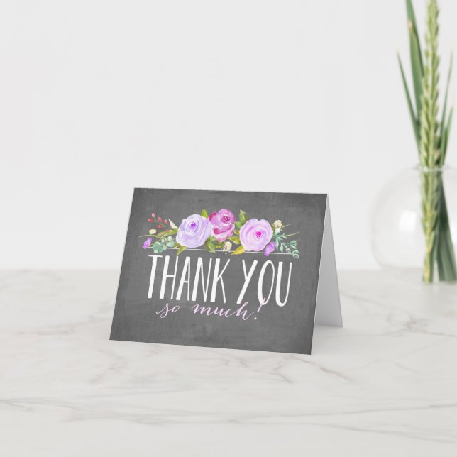 Chalkboard Rose Garden | Thank You Card (Front)