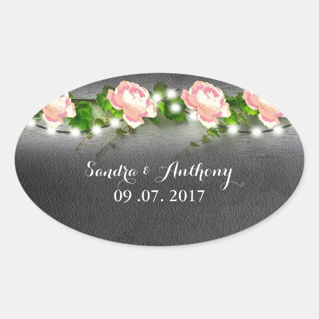 Chalkboard Rose Wedding Invitation Sticker (Front)