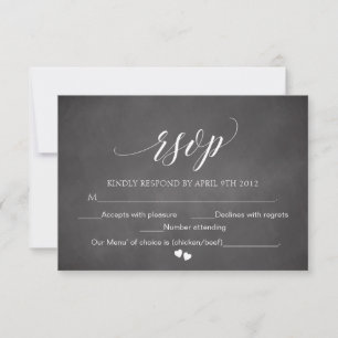 Chalkboard RSVP Script Response Card Typography