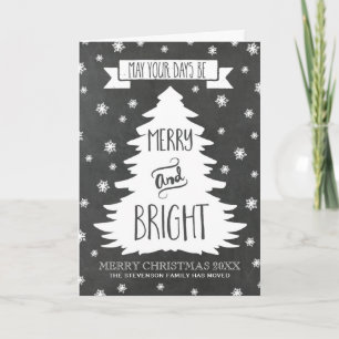 Chalkboard Rustic Christmas Tree We've Moved Card