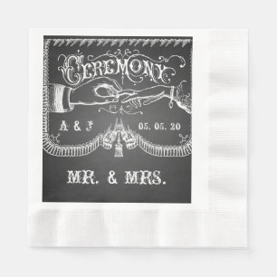 Chalkboard Rustic Wedding Paper Napkins