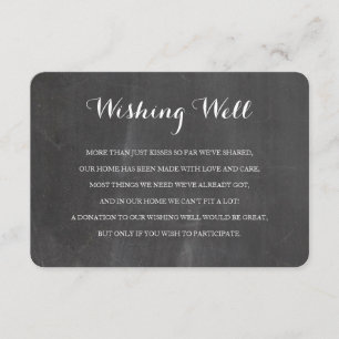 Chalkboard rustic Wishing well wedding insert card