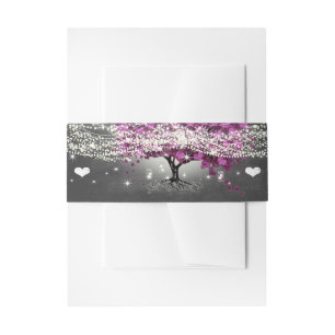 Chalkboard Sangria Wine Forest Heart Leaf  Invitation Belly Band