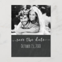 Chalkboard SAVE THE DATE Chalk Wedding Photo