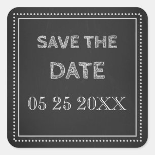 Chalkboard Save the Date Envelope Seal