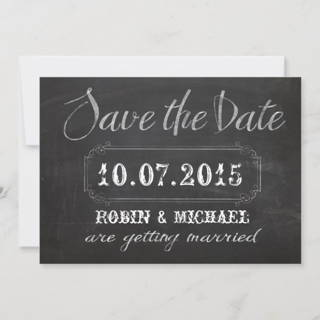 Chalkboard Save the Date invitation (Front)