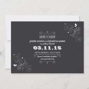 Chalkboard save the date postcard