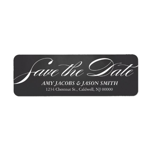 Chalkboard Save the Date Return Address Labels (Front)