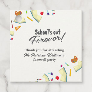 Chalkboard School Farewell Retired Teacher Party Favour Tags