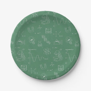 Chalkboard Science Doodles Birthday Party Supplies Paper Plate