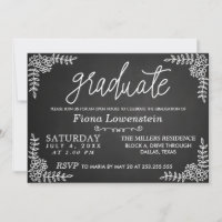 Chalkboard Script | Floral | Open House Graduation