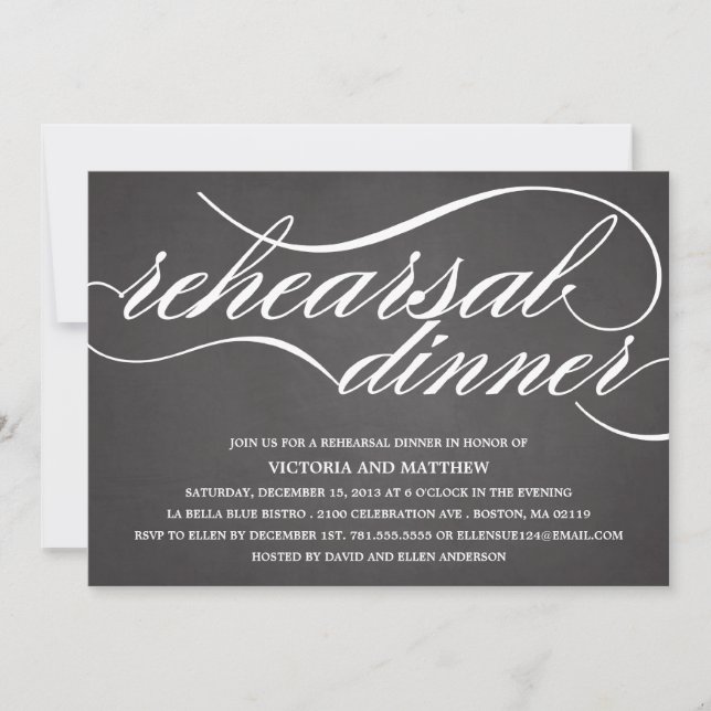 CHALKBOARD SCRIPT | REHEARSAL DINNER INVITE (Front)
