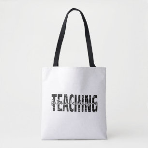 Chalkboard Script Teaching Quote Art Tote Bag