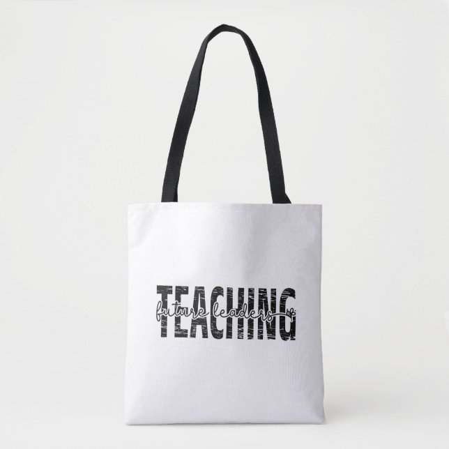 Chalkboard Script Teaching Quote Art Tote Bag (Front)