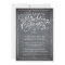 Chalkboard Script White Wedding Invitation