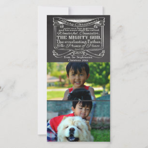 Chalkboard Scripture Christian Christmas 2 Pic Holiday Card