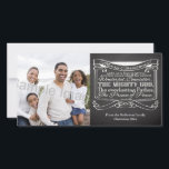 Chalkboard Scripture Christmas Holiday Card<br><div class="desc">Personalise this Christmas Bible Verse item with Passage Scripture from Isaiah 9:6... unto us a Son is given: and his name shall be called Wonderful, Counsellor, THE MIGHTY GOD, The everlasting Father, The Prince of Peace. ~Isaiah 9:6 Dark grey and black chalkboard with white text graphic makes a lovely casual...</div>