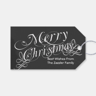 chalkboard Scroll Font Merry Christmas Gift Tags