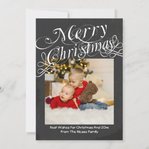 Chalkboard Scroll Font Merry Christmas Template