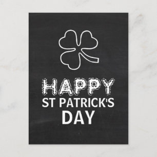 Chalkboard Shamrock, St Patrick's Day Postcard