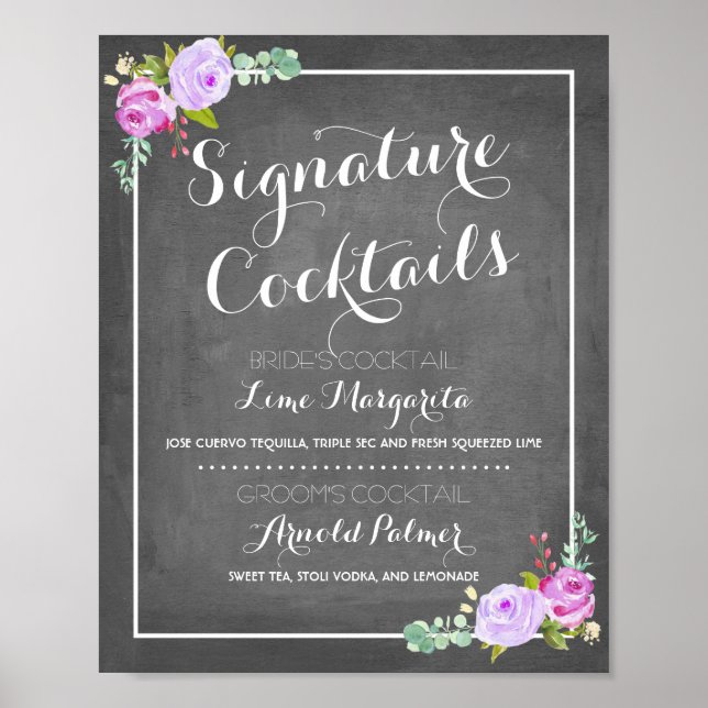 Chalkboard Signature Drink Menu | Wedding Decor (Front)