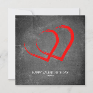 Chalkboard Simple Hearts Valentine`s day Modern Holiday Card