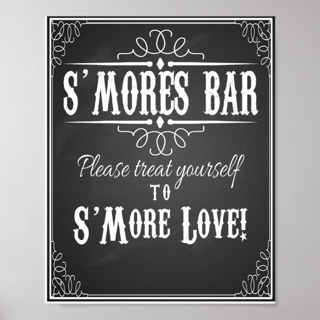 Chalkboard S'more Bar wedding party print (Front)