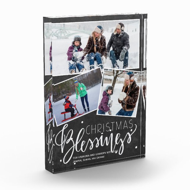 Chalkboard Snow with Christmas Blessings 3 Photos (Left)