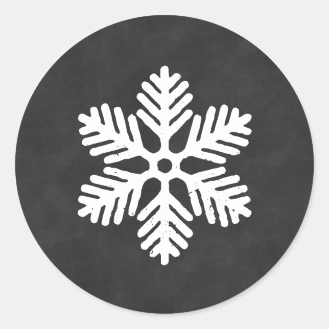 Chalkboard Snowflake Christmas Sticker (Front)