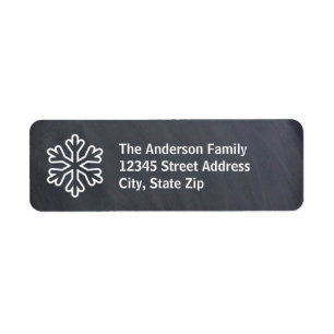 Chalkboard Snowflake - Return Address Label