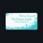 Chalkboard snowflake "we've moved" Christmas label<br><div class="desc">Add a special detail to your holiday letters! There are many different cards available,  so pick the design and wording you like. Browse the store or search for "portosabbianatalelabel".</div>