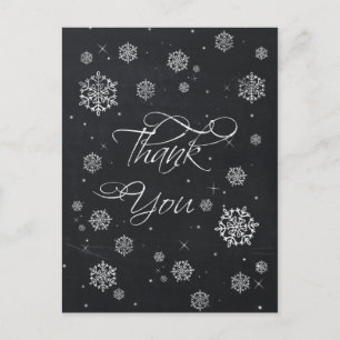 Chalkboard snowflakes Bridal Shower Thank You Card