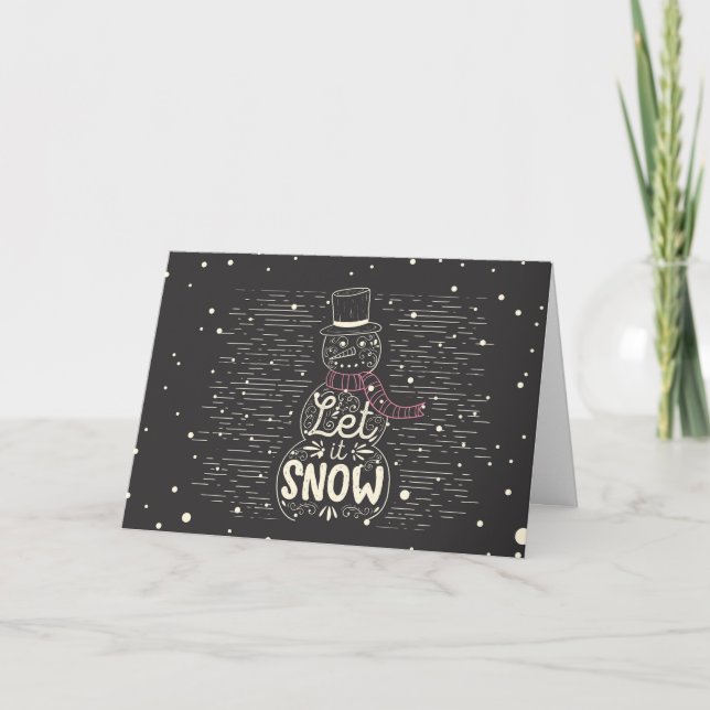 Chalkboard Snowman Christmas Holiday Card (Front)