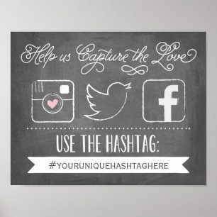 Chalkboard Social Media Hashtag Wedding Decor