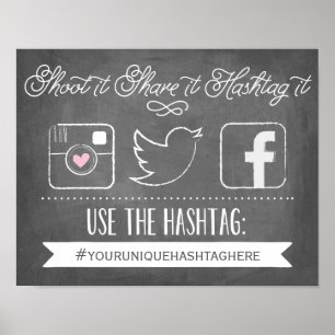Chalkboard Social Media Hashtag   Wedding Decor