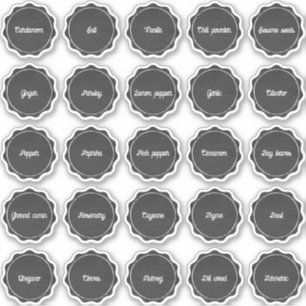 Chalkboard spice labels