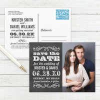 Chalkboard Split Photo Save the Date
