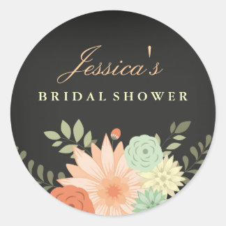 Chalkboard Spring Foliage Bridal Shower Sticker