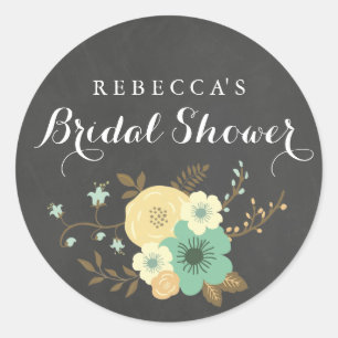 Chalkboard Spring Foliage Bridal Shower Sticker