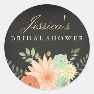 Chalkboard Spring Foliage Bridal Shower Sticker