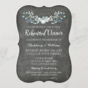 Chalkboard Spring Rehearsal Dinner Invitation