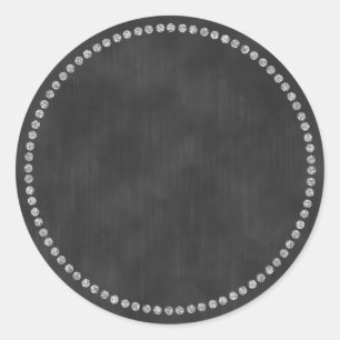Chalkboard Sticker with Silver Ring Trim Monogram