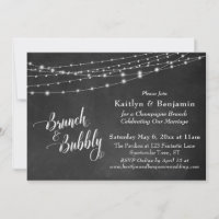 Chalkboard String Lights Brunch & Bubbly Script