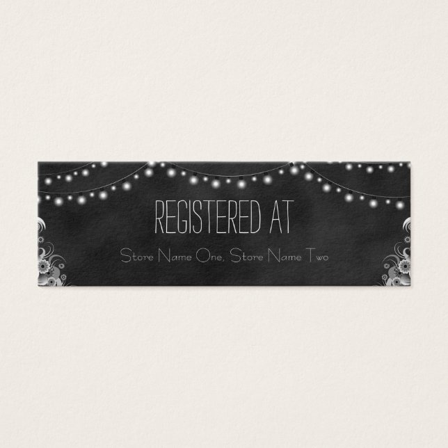 Chalkboard String Lights Gift Registry Enclosures (Front)